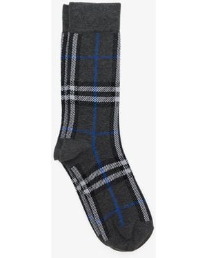 Burberry Check Cotton Socks - Blue