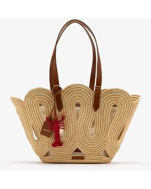 Aquazzura Artiste Raffia Medium Tote Bag - Natural