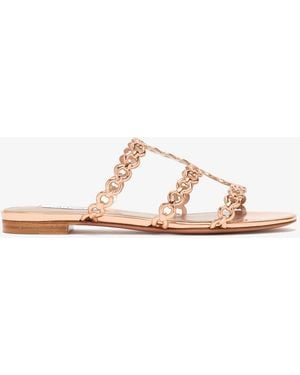 Aquazzura Infinity Chain Flat Sandals - White