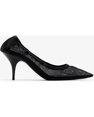 Miu Miu Ruches Mesh Fabric Pumps - Black