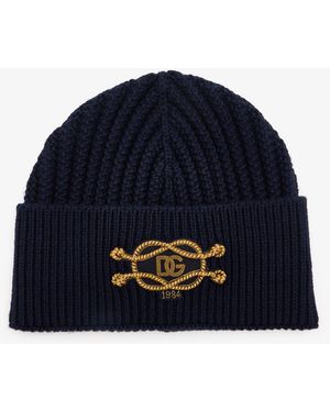 Dolce & Gabbana Rib-Knit Hat - Blue