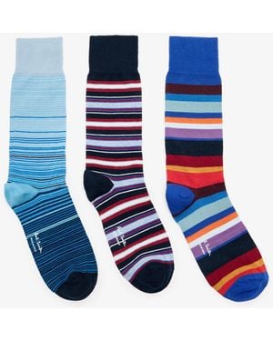 Paul Smith Mixed Stripe Cracker Socks - Blue