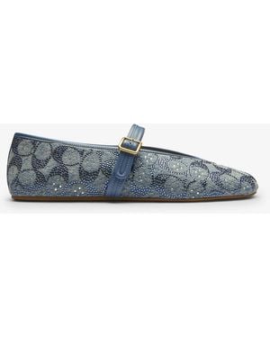 COACH Sculpted C Mary Jane Ballerinas - Blue