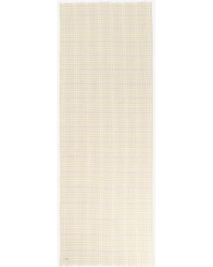 Burberry Wide Check Scarf - White