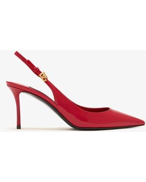 Dolce & Gabbana Patent Leather Slingback Pumps - Red