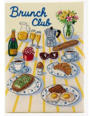 Olympia Le-Tan Brunch Club Book Clutch - White