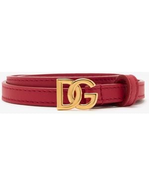 Dolce & Gabbana Dg Logo Slim Belt - Red