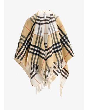Burberry Reversible Check Cape - White