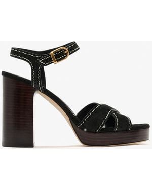 Stuart Weitzman Dayna Saddle Platform Sandals - Black