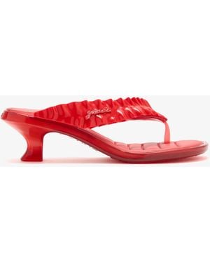 Ganni X Melissa Thong Kitten Heel Sandals - Red