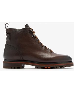 Santoni Lace-Up Hiking Boots - Brown