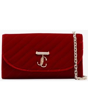 Jimmy Choo Curve Chain Wallet - Red