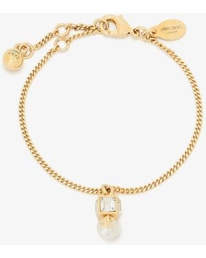 Jimmy Choo Jc Pearl Cube Pendant Bracelet - Metallic