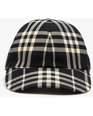 Burberry Check Cotton Baseball Cap - Black