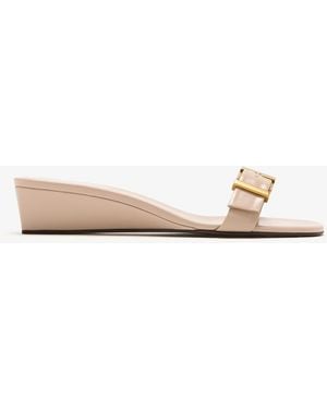 KHAITE Manhattan 35 Wedge Sandals - Natural