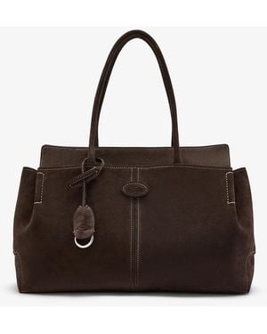 Tod's Suede Medium Shopping Bag - Brown