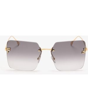 Fendi First Crystal Square Sunglasses - Metallic