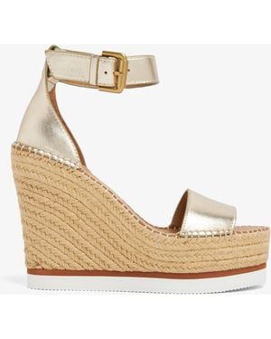 See By Chloé Glyn Wedge Espadrille Sandals - Metallic