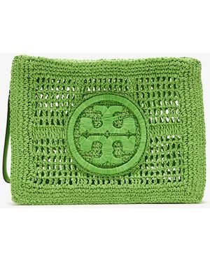 Tory Burch Ella Crochet Pouch - Green