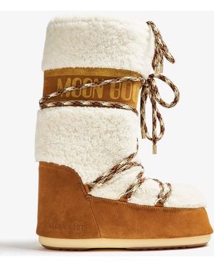 Moon Boot Icon Shearling Boots - White