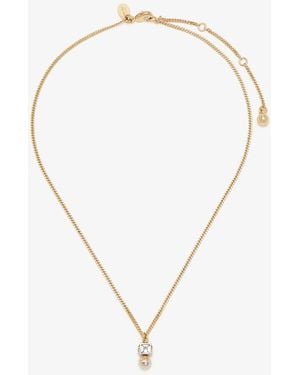 Jimmy Choo Jc Pearl Cube Pendant Necklace - White