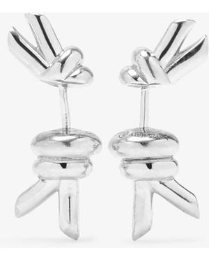 Bottega Veneta Knot Stud Earrings - White