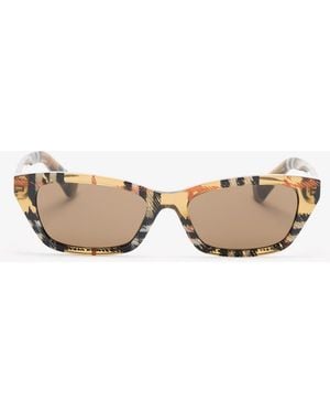 Burberry Gradient Check Rectangular Sunglasses - Natural