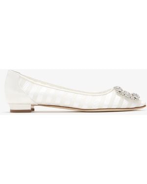 Manolo Blahnik Hangisi Ballet Flats - Natural