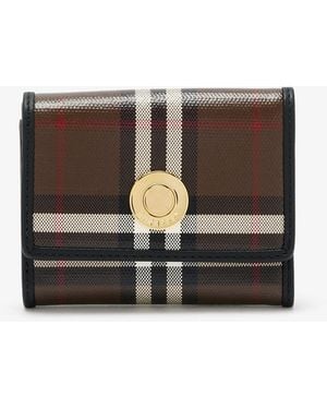 Burberry Small Check Folding Wallet - White