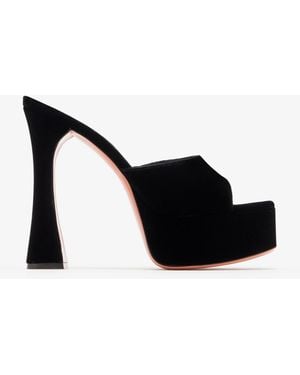 AMINA MUADDI Dalida 140 Platform Mules - Black