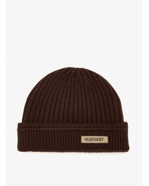 Burberry Logo Patch Beanie - Brown