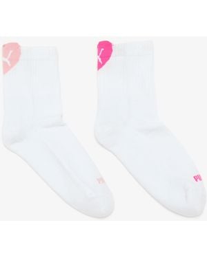 PUMA Heart Crew Socks - White