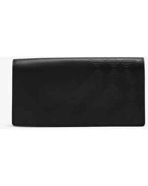 Burberry Embossed Check Continental Wallet - Black