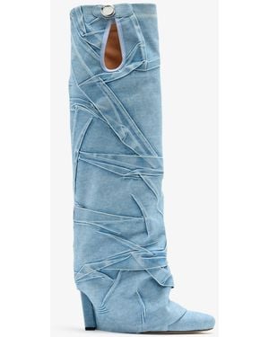 The Attico Leon Knee-High Boots - Blue