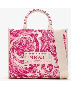 Versace Barocco Athena Small Tote Bag - Pink