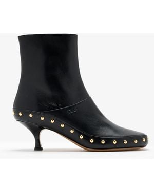 Chloé Studded Ankle Boots - Black