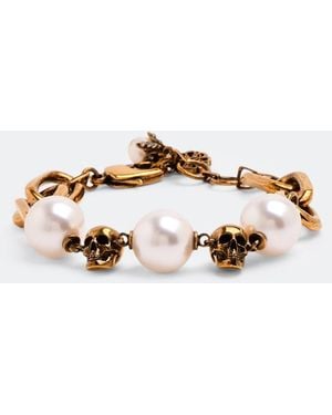 McQueen Skull Chain Bracelet - White