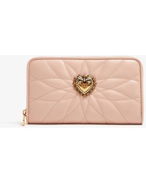 Dolce & Gabbana Devotion Zip-Around Wallet - Natural