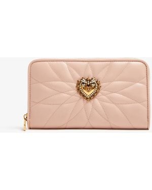 Dolce & Gabbana Devotion Zip-Around Wallet - Natural