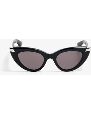 McQueen Punk Rivet Cat-Eye Sunglasses - Black