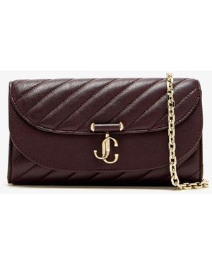 JIMMY CHOO Avenue Curve Wallet Chain キルティングクラッチBag Avenue Curve Wallet Chain |Shiny Gold Quilted Metallic
