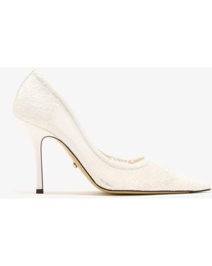 Mach & Mach Devon Chantilly Pumps - White