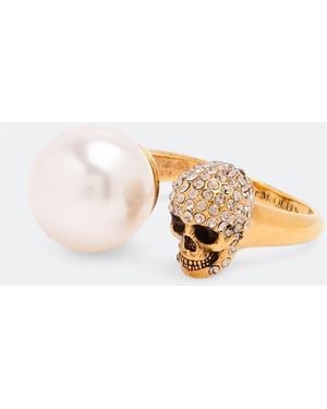 McQueen Skull Ring - White