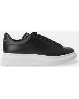 McQueen Oversized Leather Sneakers - Black