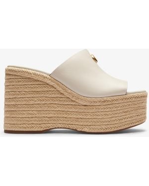 COACH Logo-Plaque Wedge Espadrilles - White