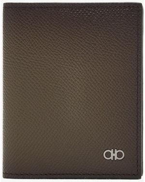 Ferragamo Micro Gancini Credit Card Holder - Brown