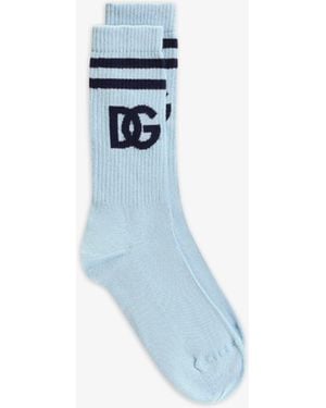 Dolce & Gabbana Dg Logo Socks - Blue