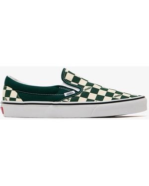 Vans Classic Checkerboard Slip-On Sneakers - Green