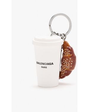 Balenciaga Keyring Coffee Cup Charm - White