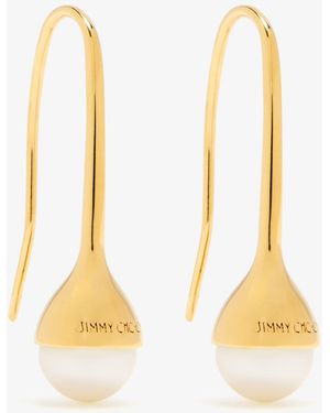 Jimmy Choo Drop Pearl Earrings - Metallic